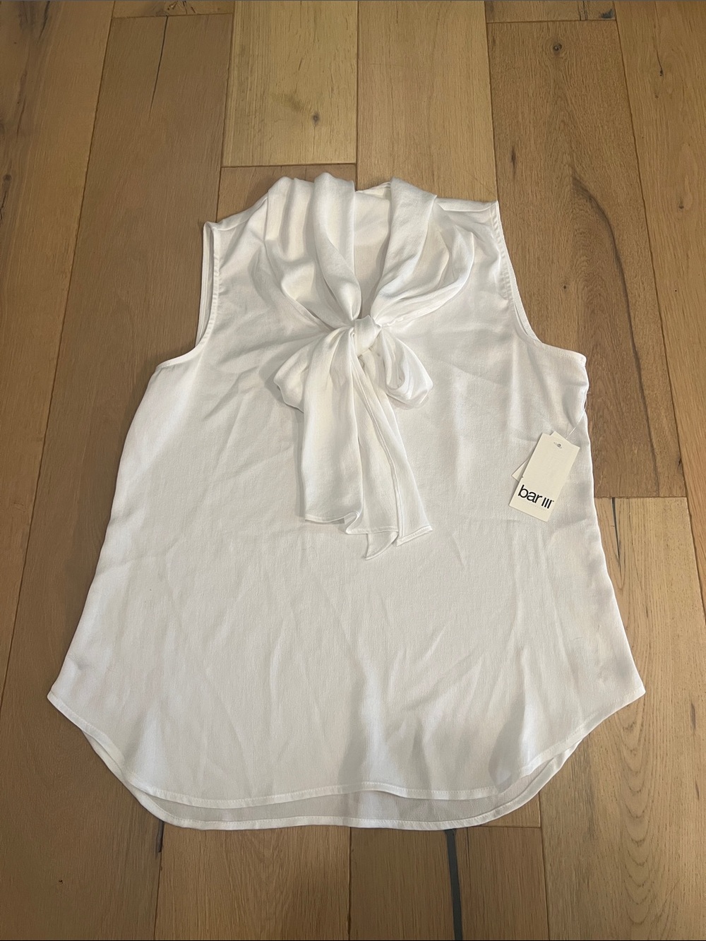Bar III white Tie-Neck Sleeveless Camisole, S